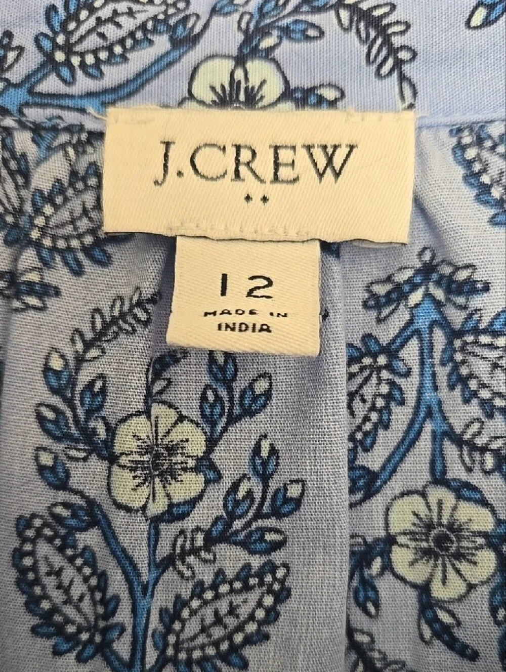 J. Crew Blue Floral Pockets Buttoned  Comfy Wear Babydoll Boho Fall Dress